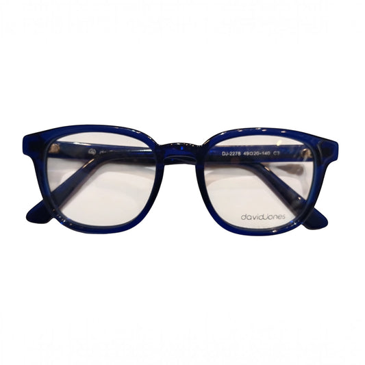 T20 Opticals David Jones DJ-2278 blue acetate full-frame Wayfarer eyeglasses for men