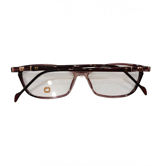 T20 Opticals David Jones cat eye glasses with a dark purple frame and metallic temple details for women
