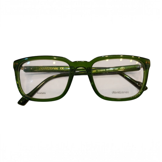 T20 Opticals David Jones DJ-0415 angular green acetate full-frame eyeglasses for men