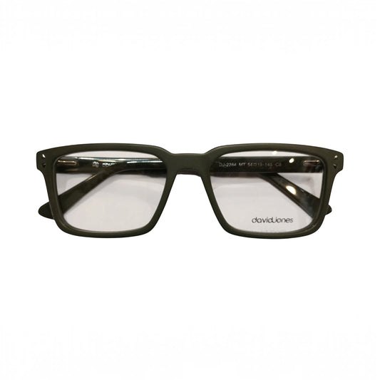 T20 Opticals David Jones DJ-2284 matte olive green rectangle full-frame acetate eyeglasses for men