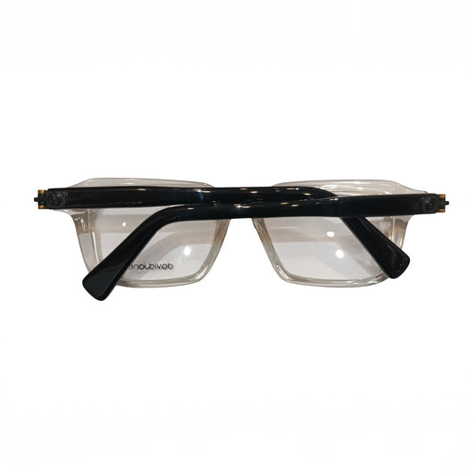 T20 Opticals David Jones DJ-2267 rectangle eyeglasses with clear acetate frames and black temples