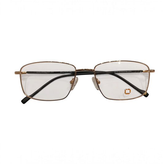 T20 Opticals David Jones MOD.08022 rectangle full-frame eyeglasses with gold metal frames and black temple tips.