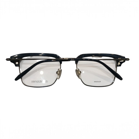 T20 Opticals David Jones DJ-0560 square full-frame eyeglasses with black acetate and stainless steel construction.