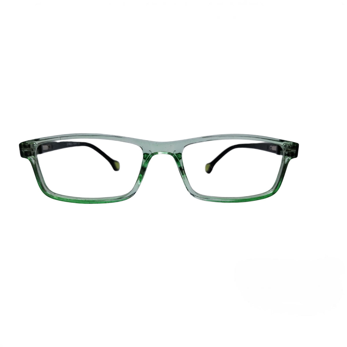 T20 Opticals EYERUS KIDS 3340 two-tone green and clear rectangular plastic glasses for children