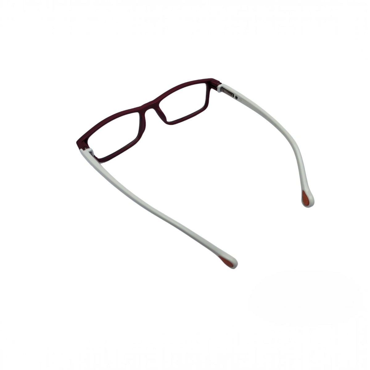 T20 Opticals EYERUS KIDS 3340 two-tone rectangle plastic glasses with maroon rims and white temples for juniors