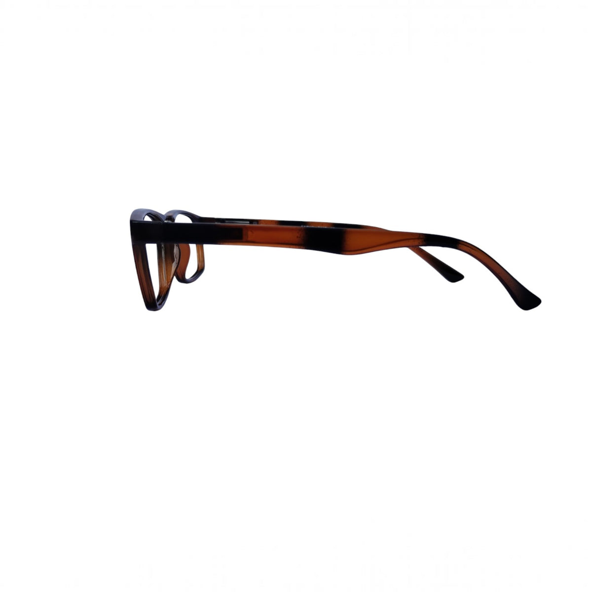 T20 Opticals EYRUS 3326 women's rectangle full-rim glasses in dark amber cheetah print plastic side view