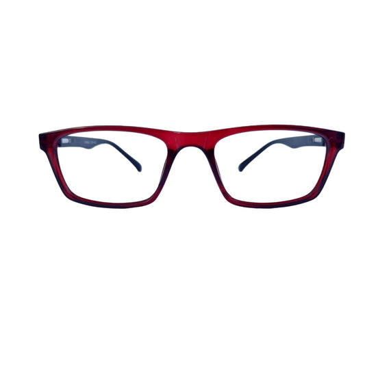 T20 Opticals EYRUS 3326 women's rectangle full-rim glasses in transparent wine red durable plastic acetate frame