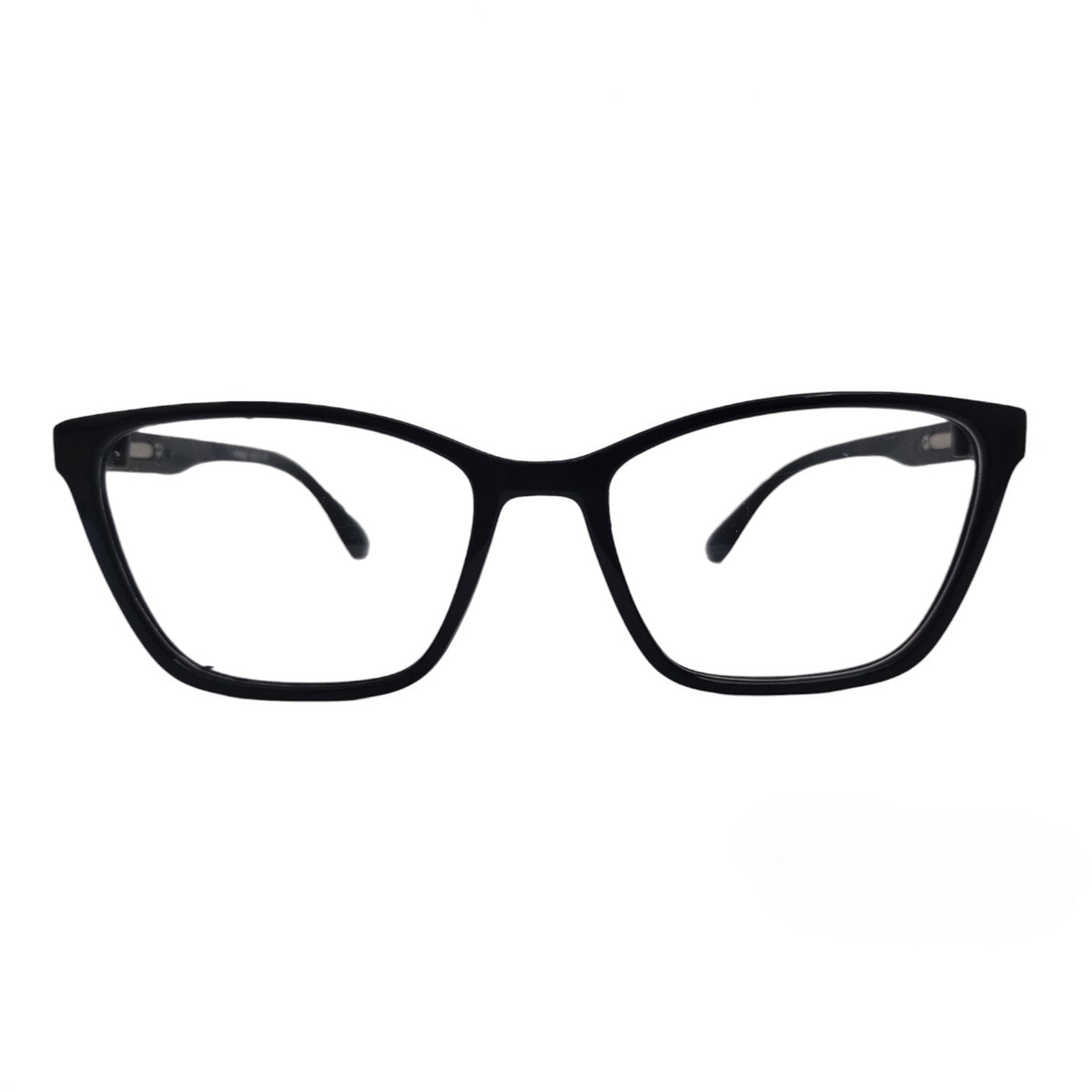 T20 Opticals EYRUS 3333 black squared cat-eye full-rim plastic glasses for women with a modern, sophisticated design.