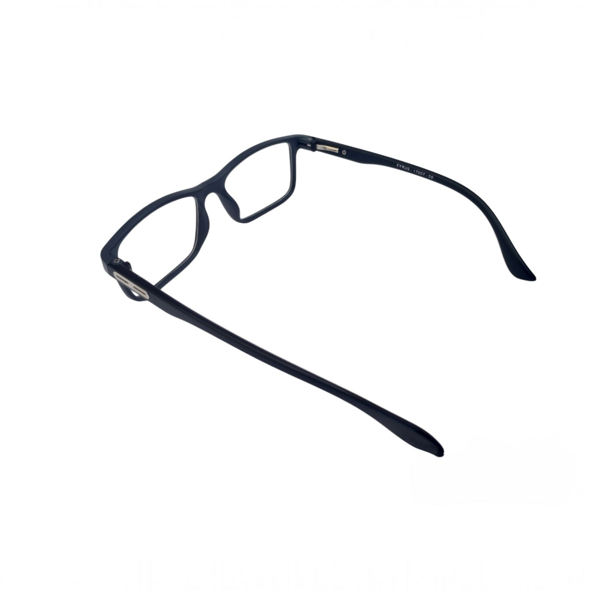 T20 Opticals EYRUS 17007 men's rectangle plastic prescription glasses with a sleek dark frame design.