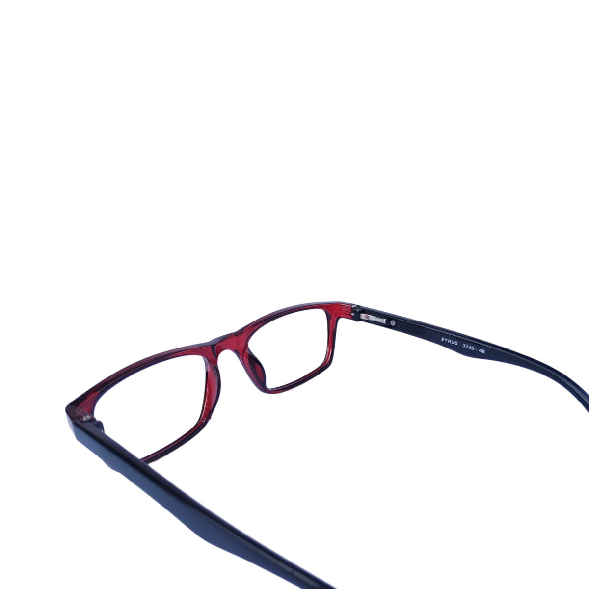 T20 Opticals EYRUS 3326 women's rectangle full-rim glasses in transparent wine red with dark temples