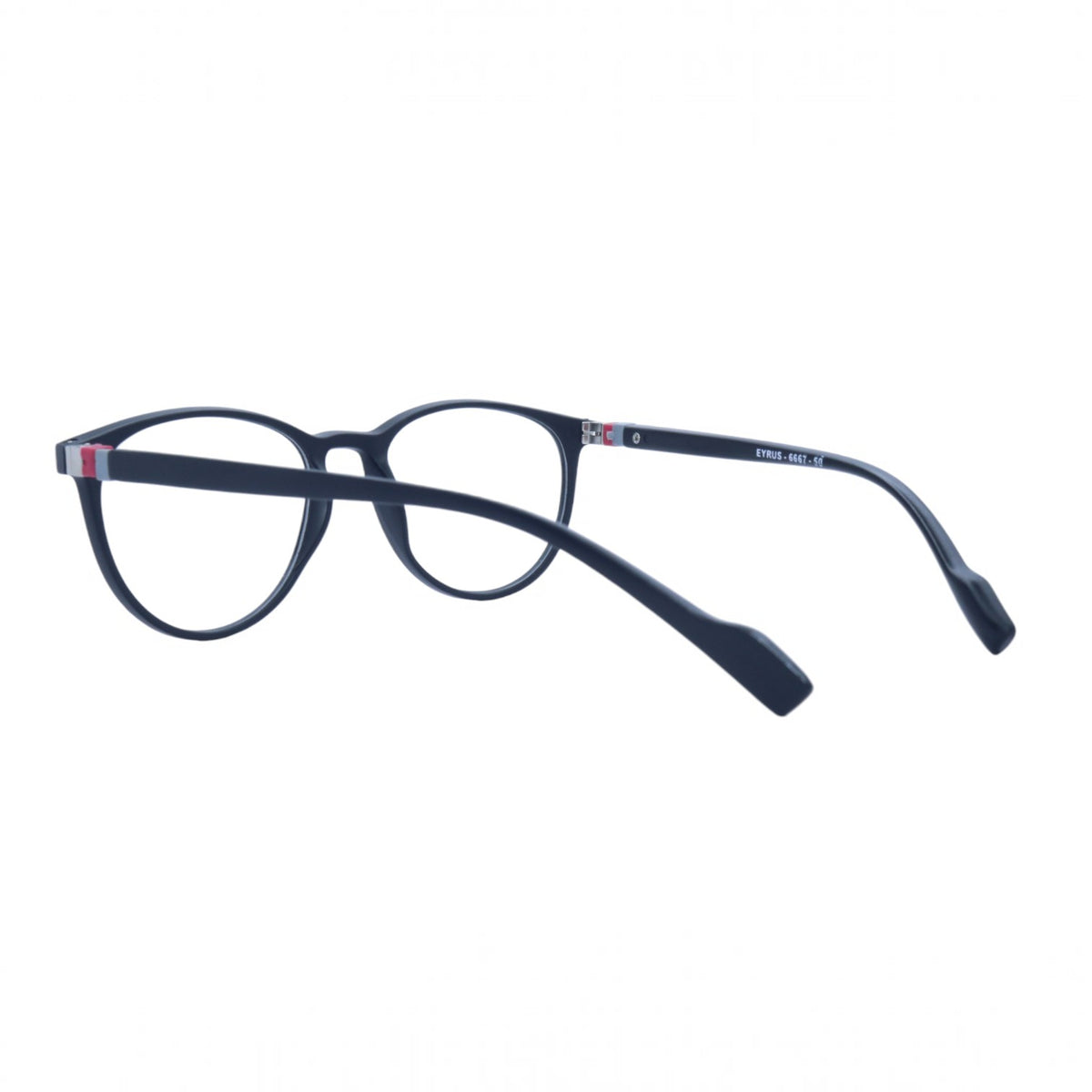 T20 Opticals EYRUS 6667 unisex round panto full-rim matte black acetate glasses frame with slender temples