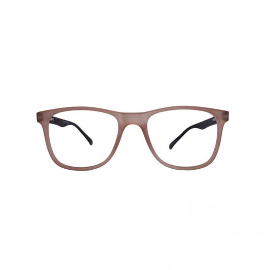 T20 Opticals EYRUS 17009 women's two-tone wayfarer glasses with a lightweight plastic frame in a soft brown hue.
