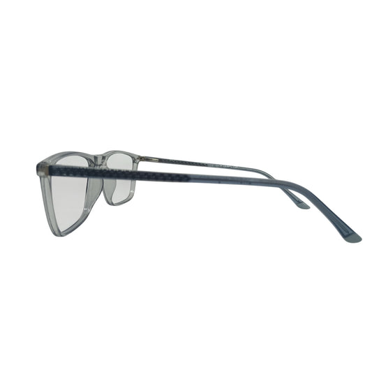T20 Opticals Growth 1005 rectangular acetate eyeglasses in a clear frame with a side profile view