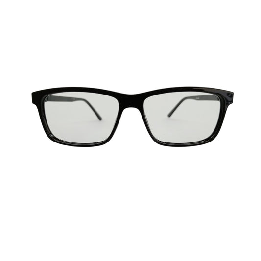 T20 Opticals Growth 1202 black rectangle full-frame eyeglasses for women with durable plastic construction.