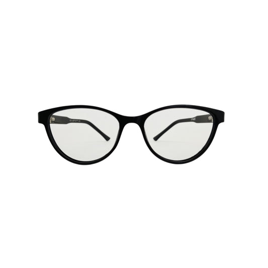 T20 Opticals Growth 1701 black cat-eye eyeglasses with a lightweight plastic full-frame design.