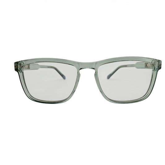 T20 Opticals Growth 1853 square eyeglasses with a translucent grey plastic full-frame design for men