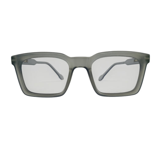 T20 Opticals Growth 1904 square eyeglasses in a modern translucent grey plastic frame for men