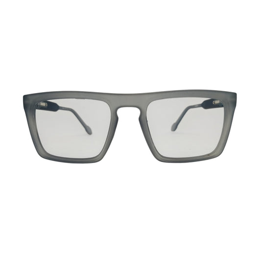 T20 Opticals Growth 1905 square eyeglasses featuring a modern matte grey full-frame plastic design for men.