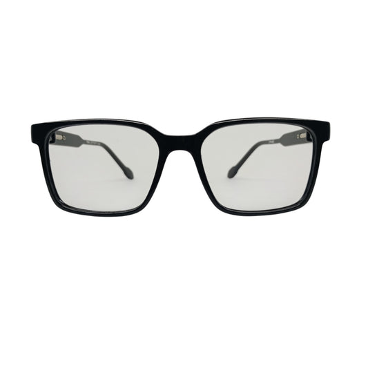 T20 Opticals Growth 1906 square black plastic full-frame eyeglasses for men with a modern structured design.