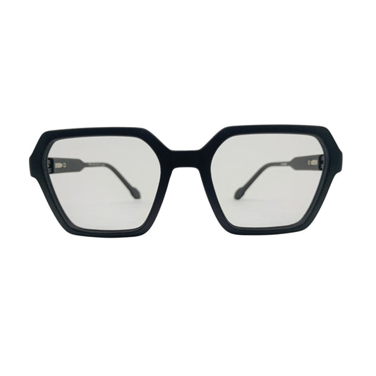 T20 Opticals Growth 1911 angular black plastic eyeglasses with a modern full-frame design for men