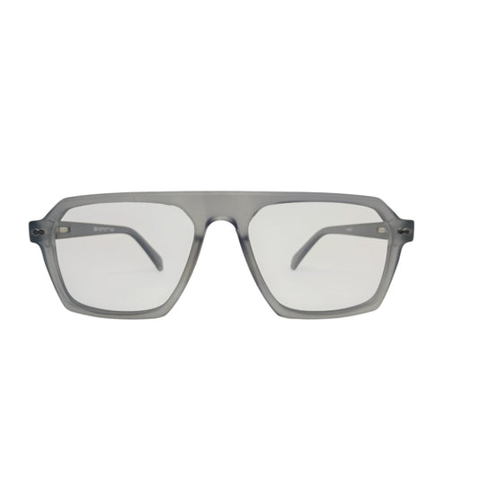 T20 Opticals Growth 1915 aviator eyeglasses featuring a modern grey plastic full-frame design for men.