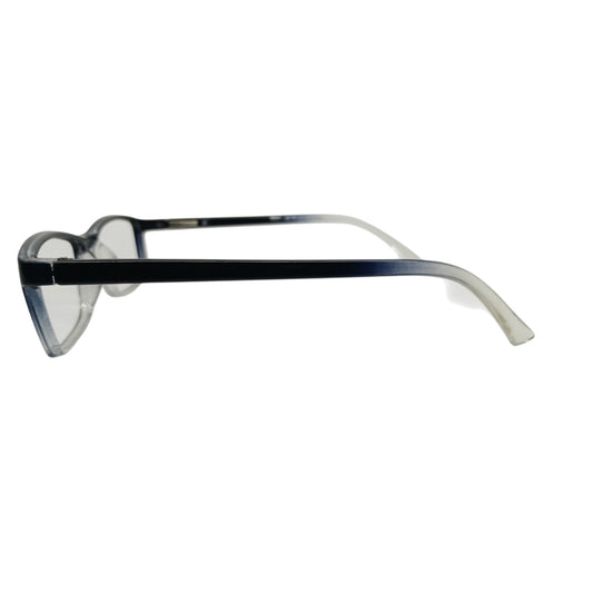T20 Opticals Growth 2021 rectangle eyeglasses with a black to clear gradient plastic frame in a side profile view