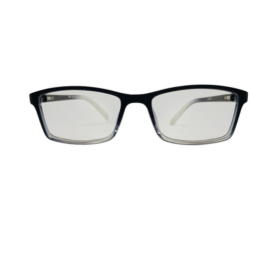 T20 Opticals Growth 2021 rectangular eyeglasses with a black full-frame design and clear lenses for men.