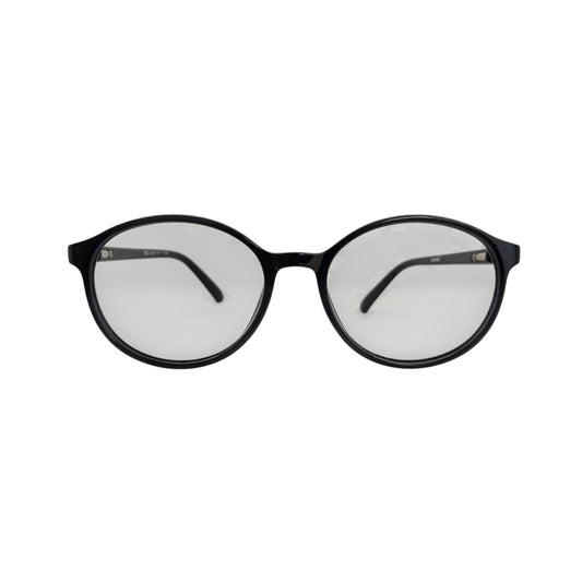T20 Opticals Growth 2033 round black plastic eyeglasses with a classic full-frame design for men.