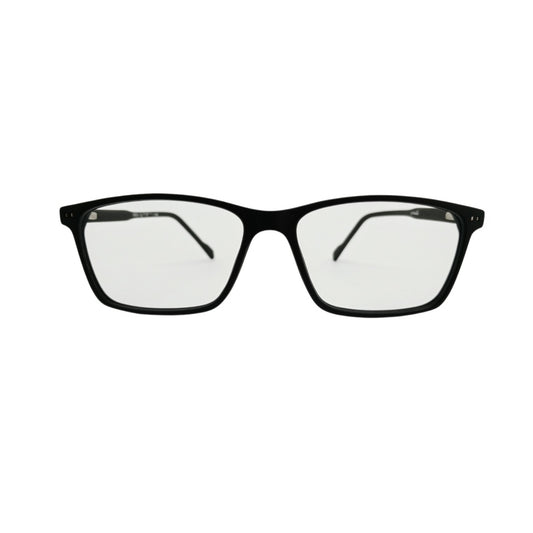 T20 Opticals Growth 5008 black rectangular full-frame eyeglasses for women with a clean and modern design.