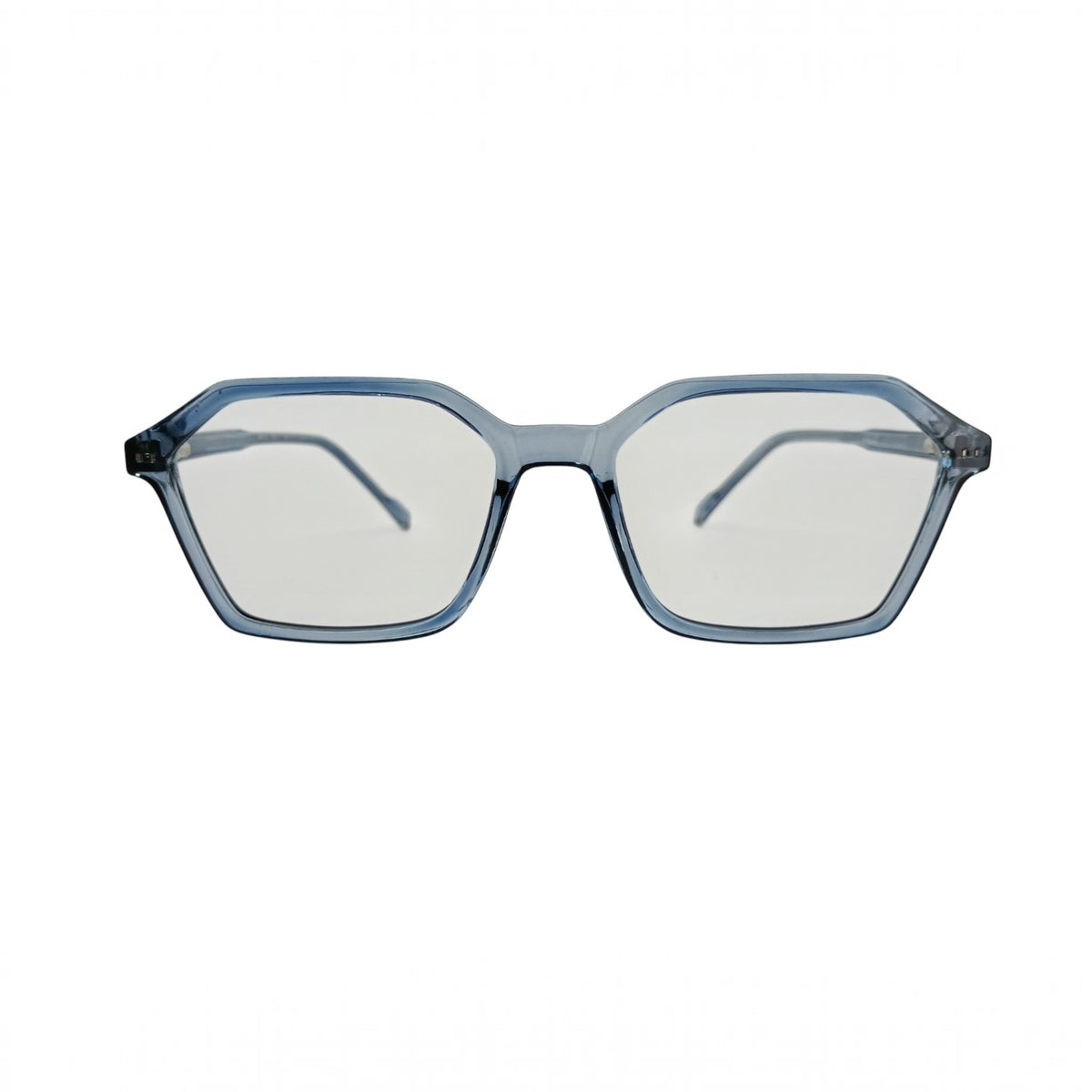 T20 Opticals Growth 5018 angular blue plastic eyeglasses with a modern full-frame design for men