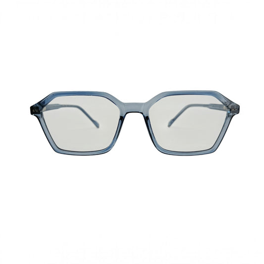 T20 Opticals Growth 5018 angular blue plastic eyeglasses with a modern full-frame design for men