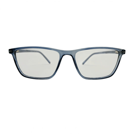 T20 Opticals Growth 8002 rectangular plastic eyeglasses in a translucent grey finish for men