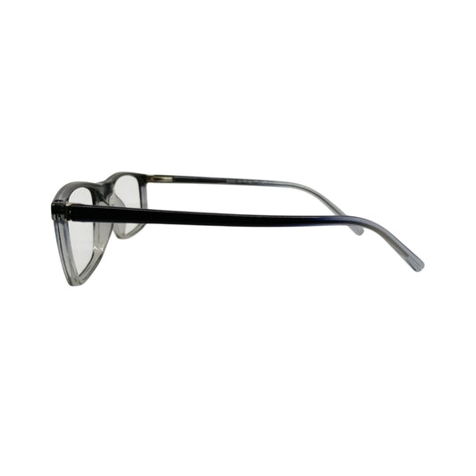 T20 Opticals Growth 8003 rectangle eyewear frame in a sleek black plastic design, side view.