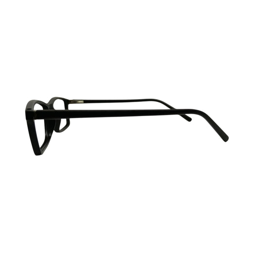 T20 Opticals Growth 8004 black rectangular full-frame eyeglasses for men, side profile view.
