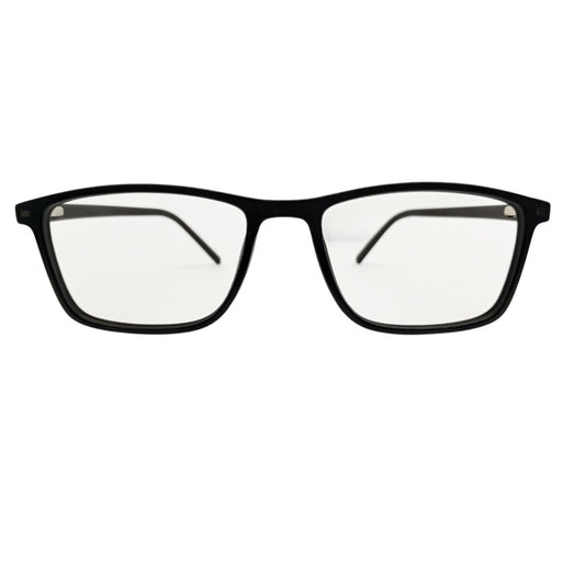 T20 Opticals Growth 8008 black rectangular plastic full-frame eyeglasses for men, front view