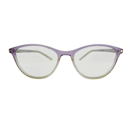 T20 Opticals Growth 23611 cat eye eyeglasses featuring a translucent purple and clear plastic full-frame design.