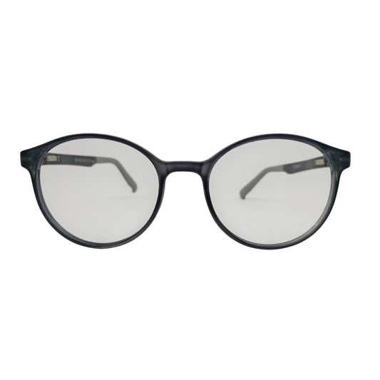 T20 Opticals Growth 2015040 round full-frame eyeglasses for men in a classic dark plastic design.