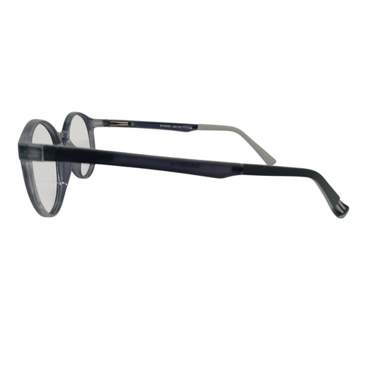 T20 Opticals Growth 2015040 round eyeglasses with a grey translucent full-frame and durable plastic temples.
