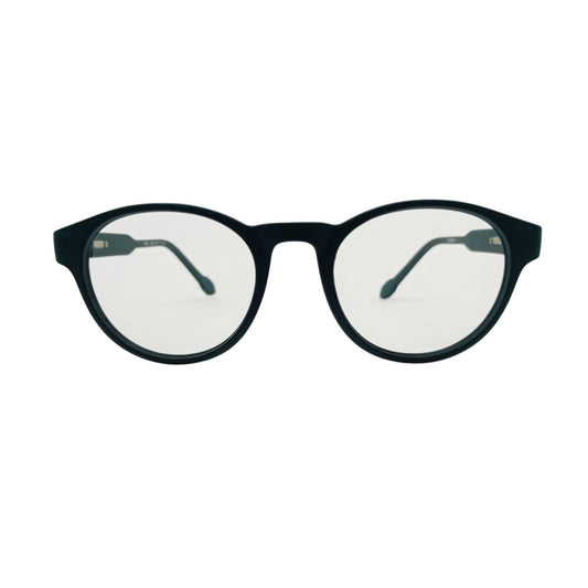 T20 Opticals Growth 1903 round black plastic eyeglasses for men with a classic full-frame contemporary design.
