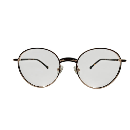 T20 Opticals Vintro Club GDM043 round stainless steel eyeglasses with acetate temples in a classic full-frame design.